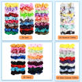 UNIQ bulk buy scrunchies  with hair ribbon elastic headband solid color chiffon  solid velvet Solid sati